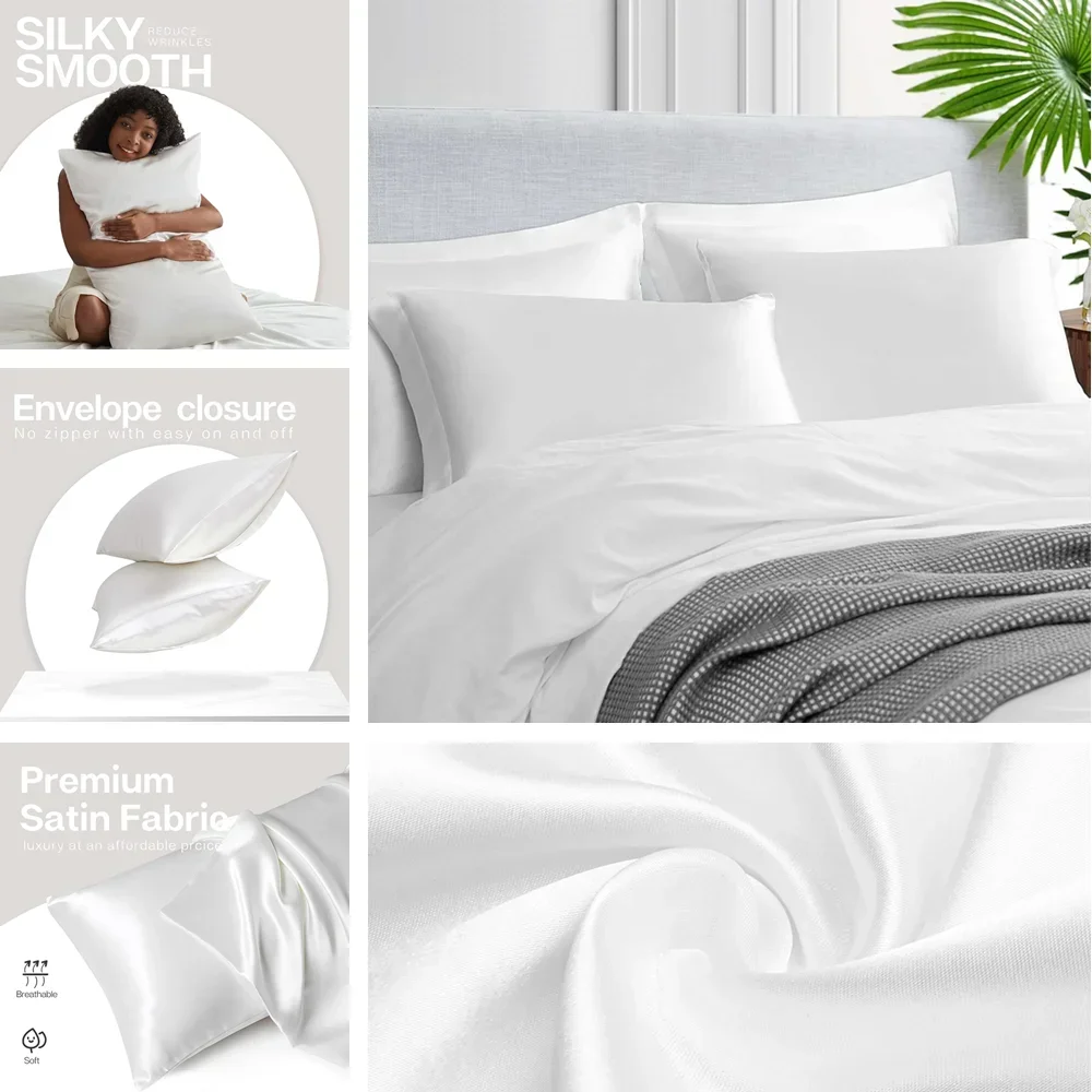 2 Pack Satin Pillowcase for Ha – Satin Pillowcase Silk Bewertung und Preis