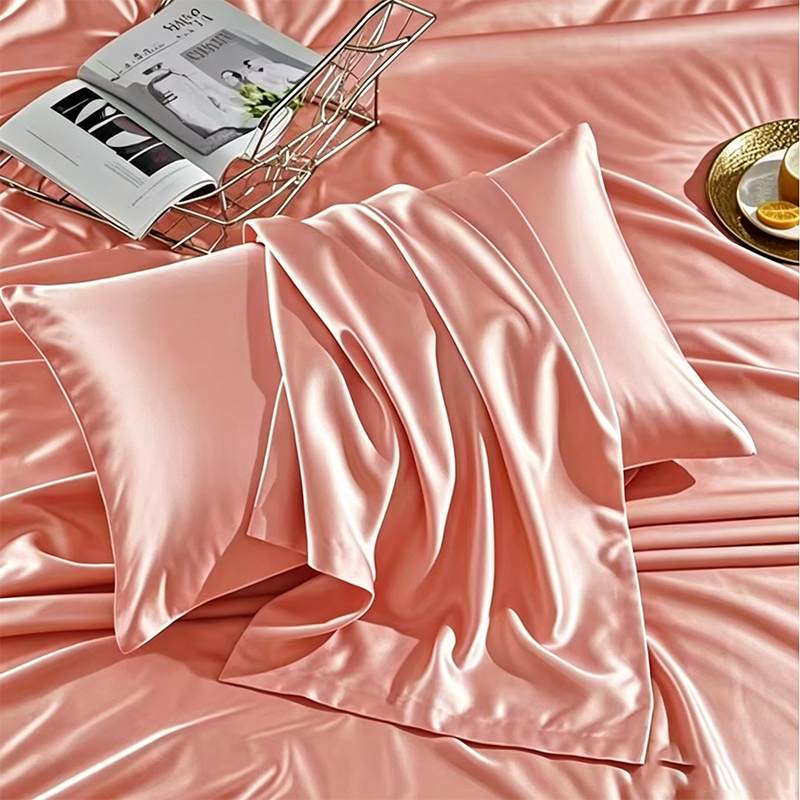 2-piece Set Solid Color Imitat – Satin Pillowcase Silk Bewertung und Preis